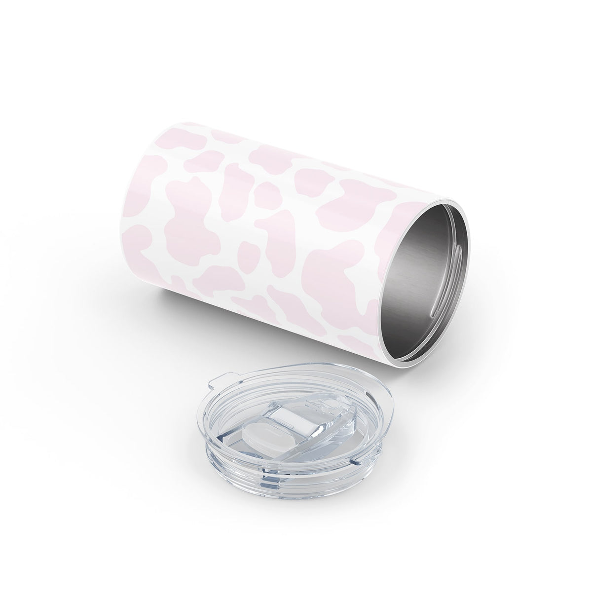 Pink Cow Print Metal 12oz Tumbler