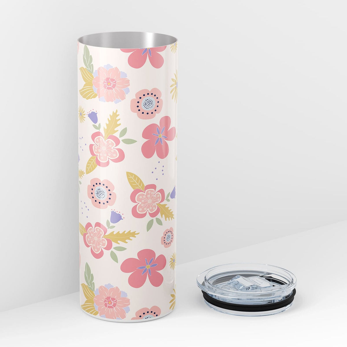 Pink Floral Double Walled 20oz Tumbler
