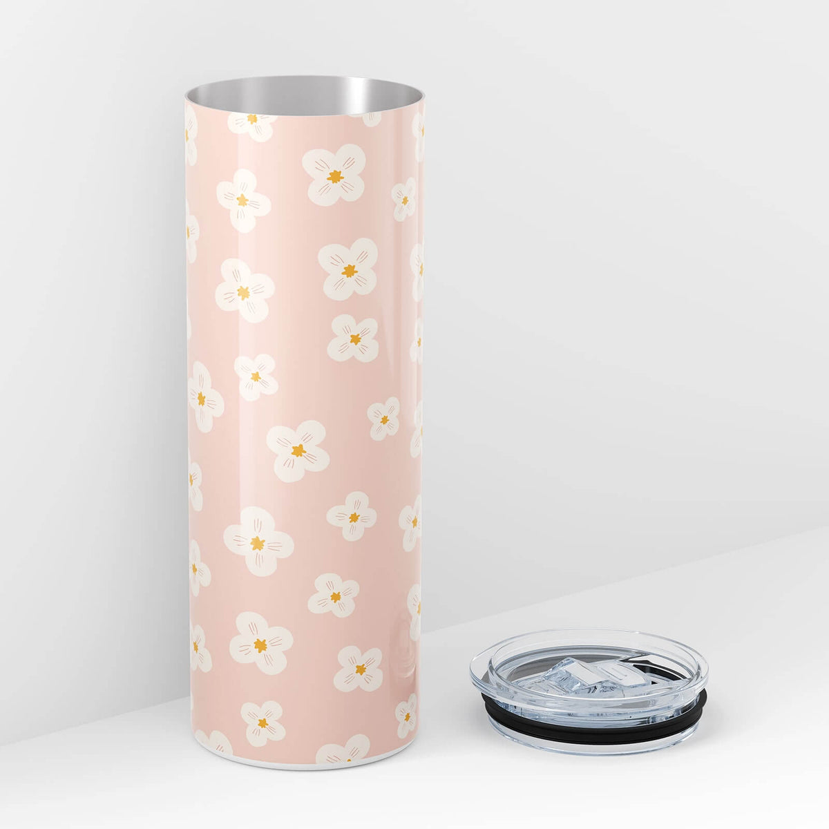 Pink Floral Double Walled 20oz Tumbler 