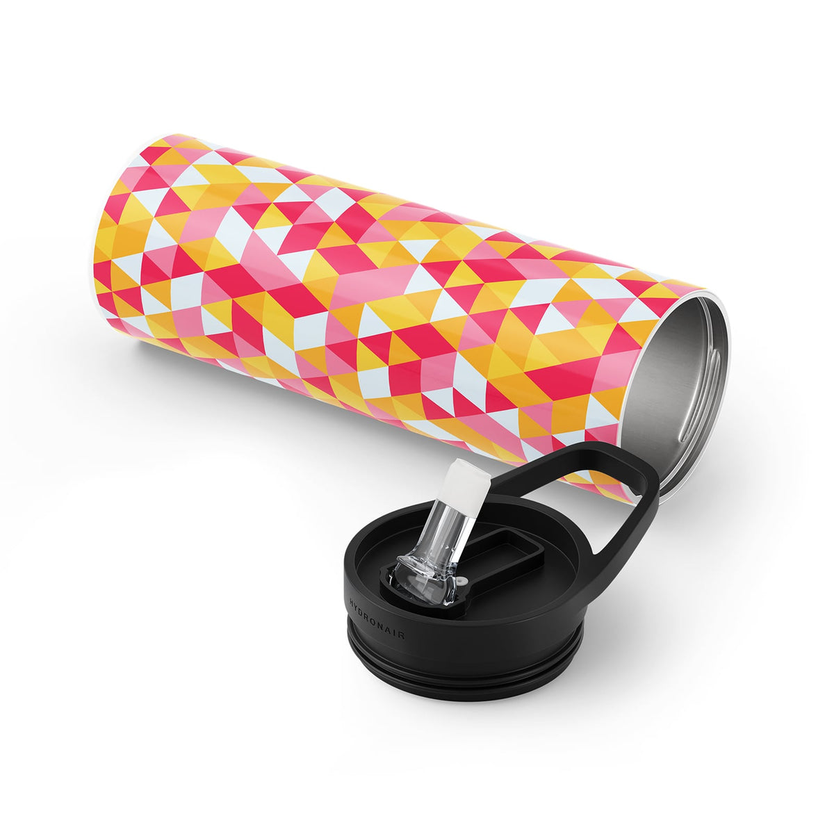 Pink Geometric 560ml Bottle By Hydronair