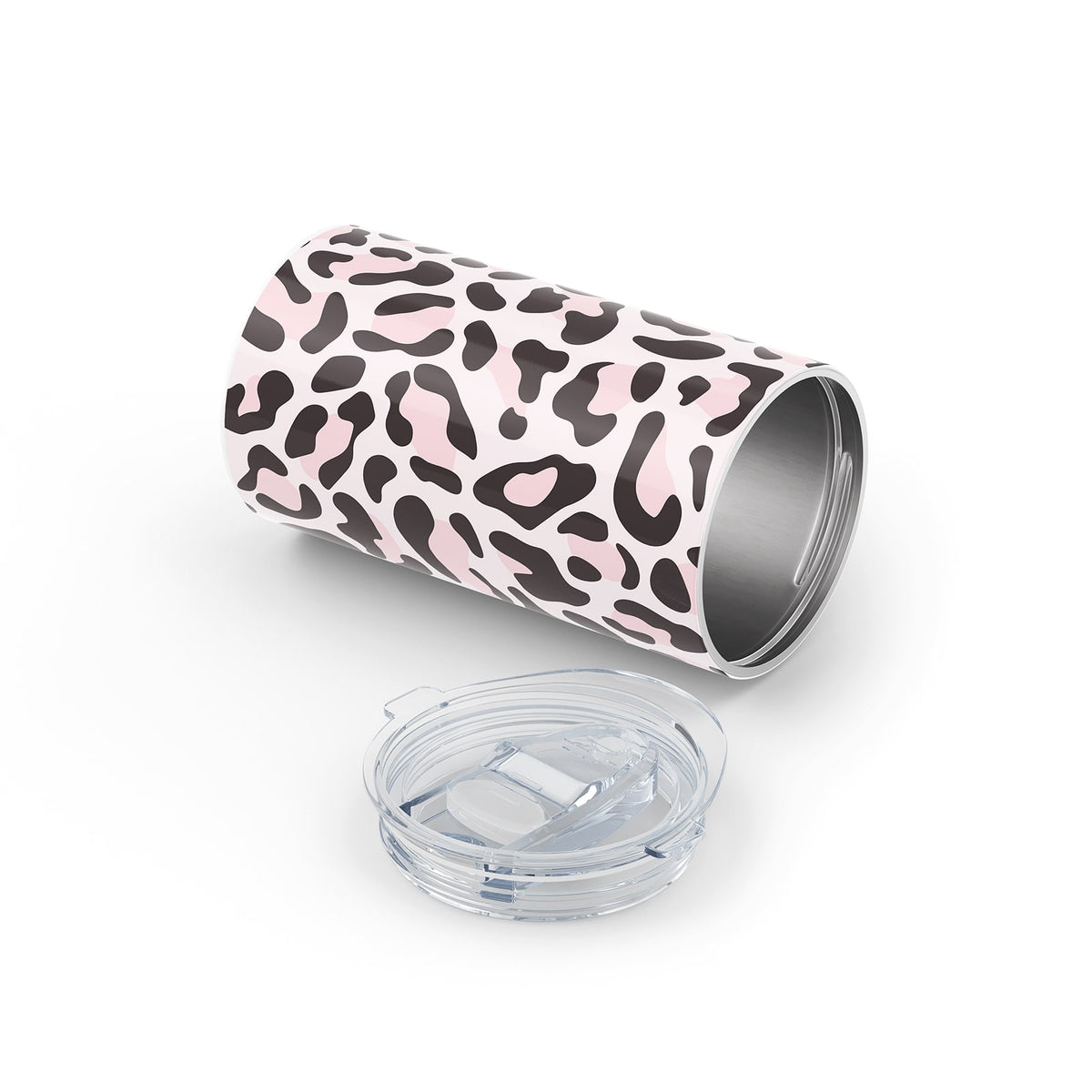 Pink Leopard Print Metal 12oz Tumbler