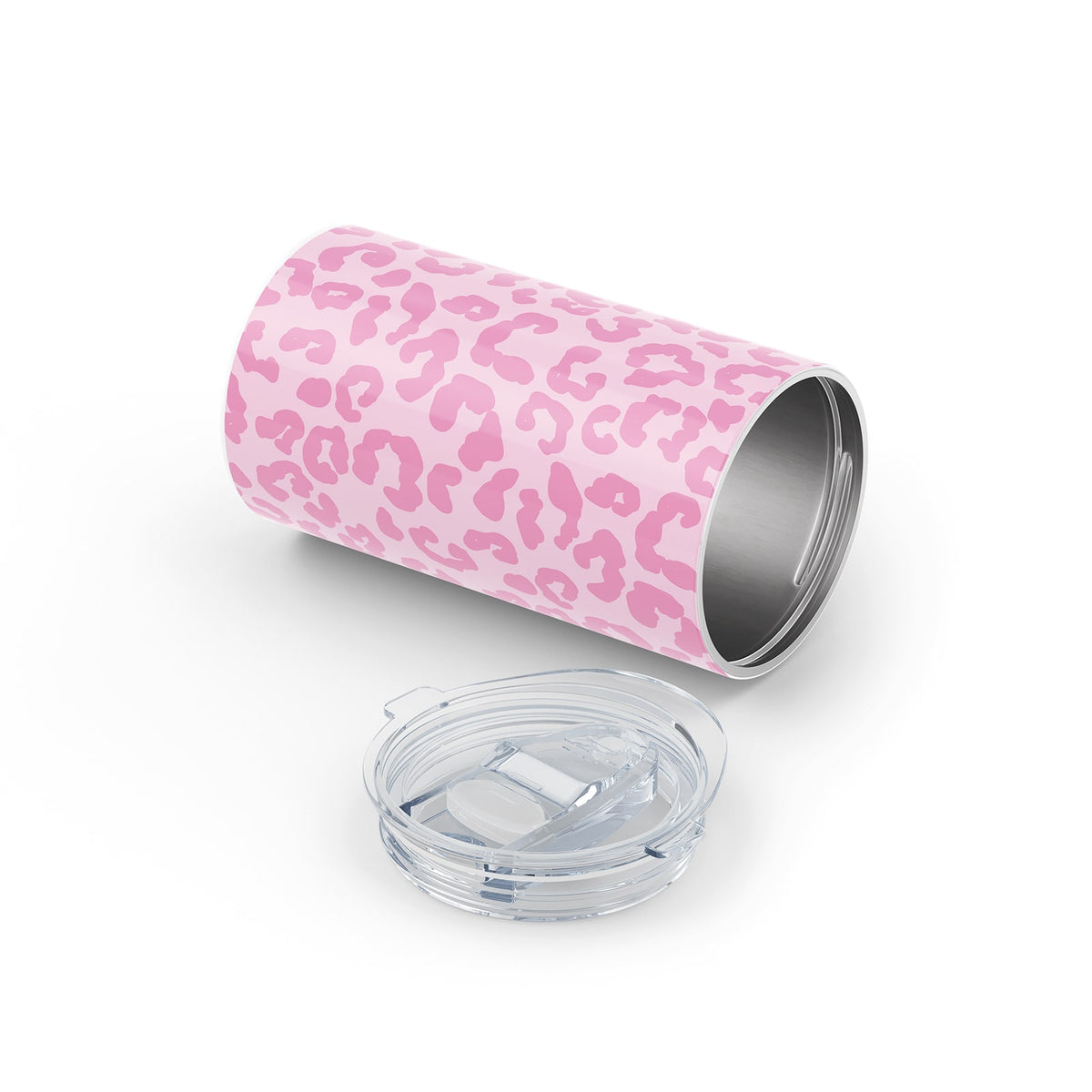 Pink Leopard Print Metal 12oz Tumbler