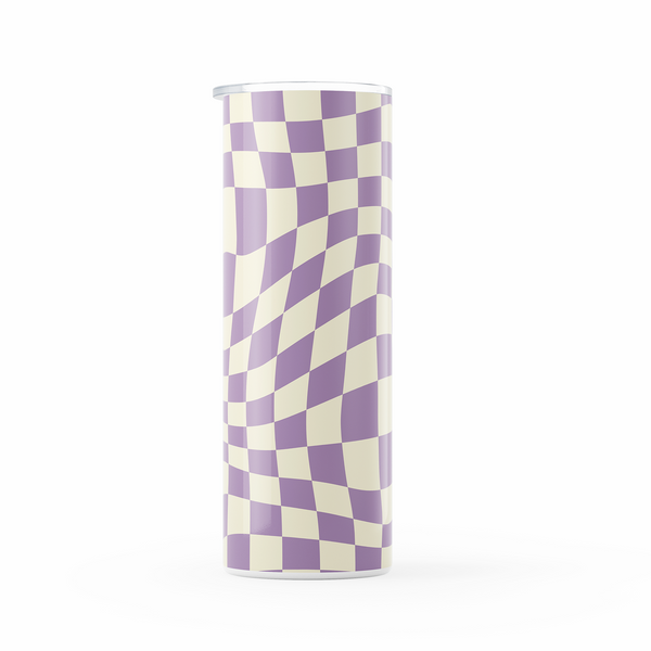 Purple Checkered 20oz Tumbler