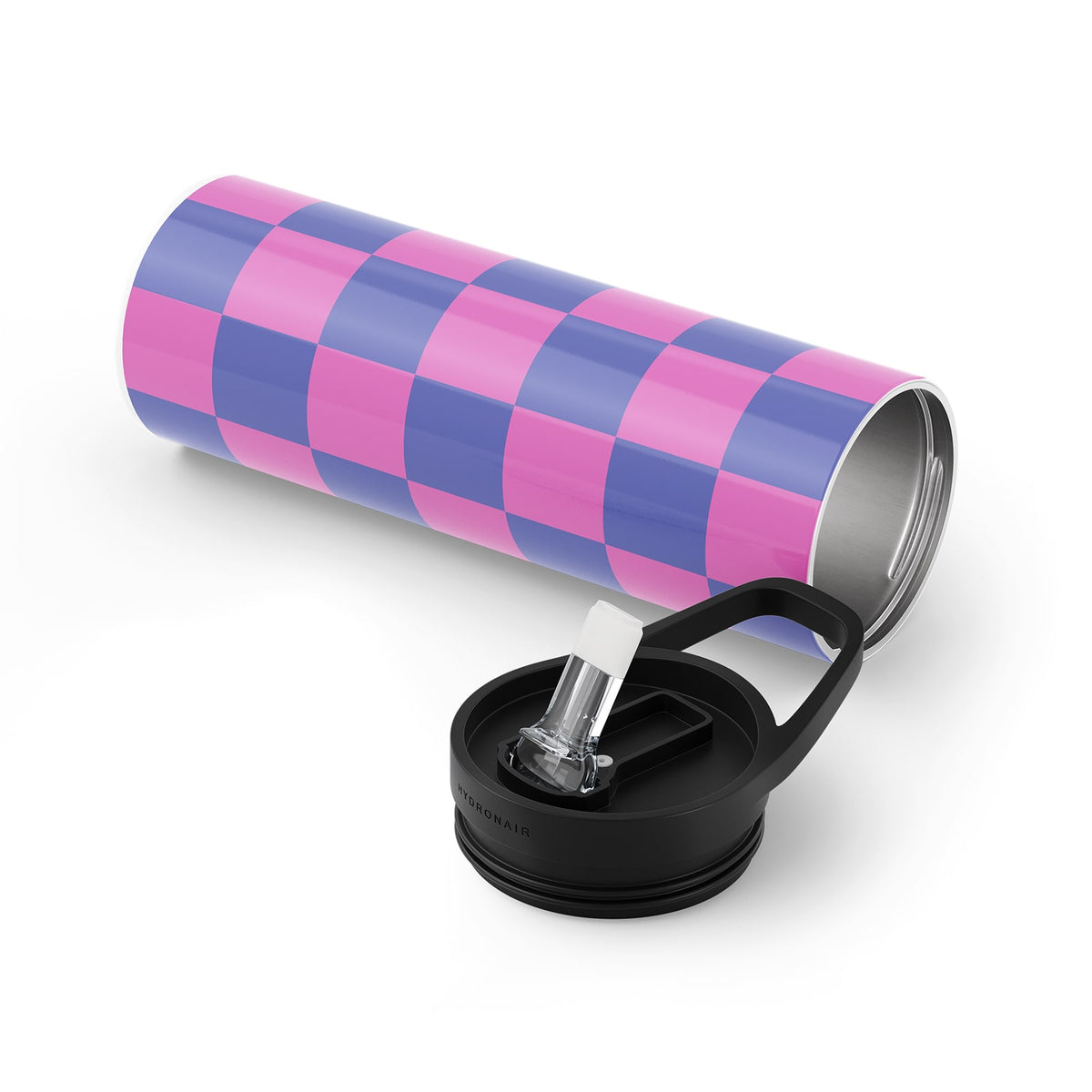 Purple Checkered 560ml Bottle By Hydronair