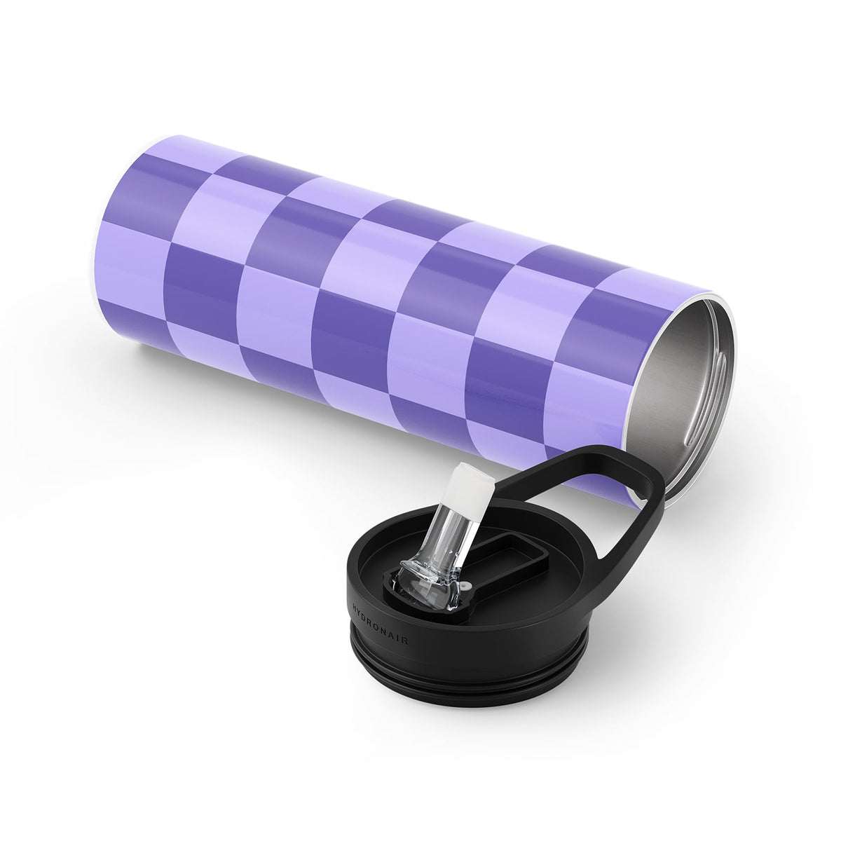 Purple Checkered 560ml Bottle By Hydronair