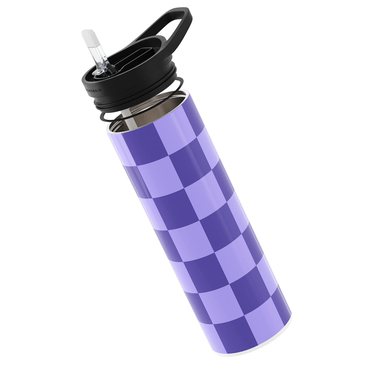 Purple Checkered 560ml Reusable Bottle By Hydronair