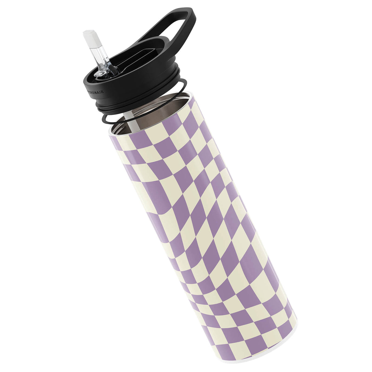 Purple Checkered 560ml Reusable Bottle By Hydronair