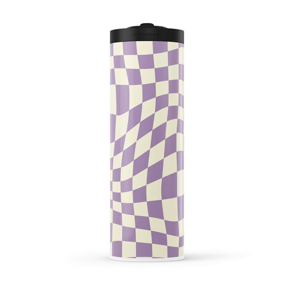 Purple Checkered 560ml Water Bottle By Hydronair