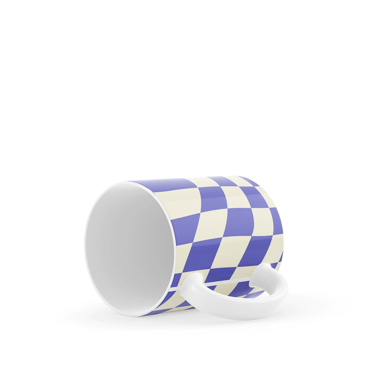 Purple Checkered Ceramic Mug
