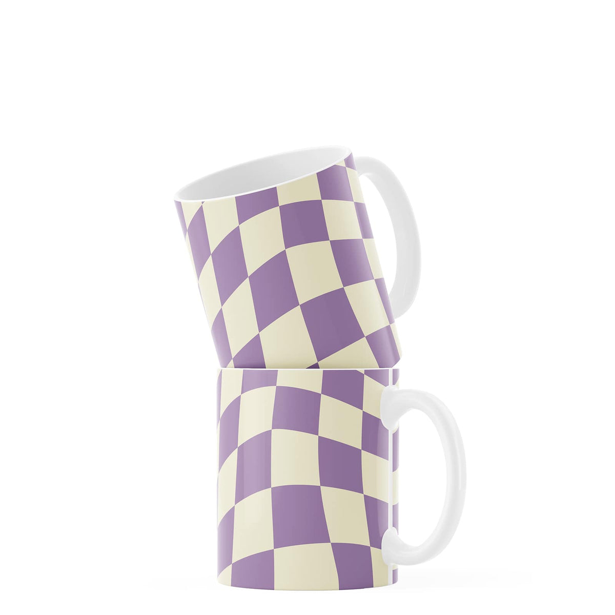 Purple Checkered Coffee Mug