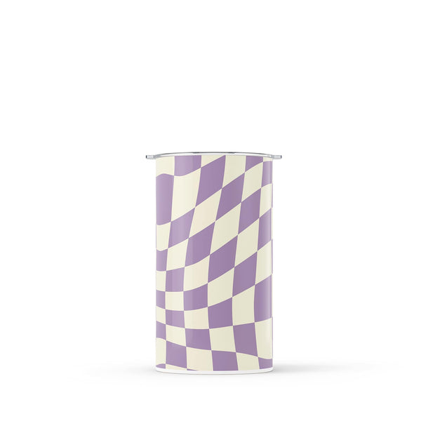 Purple Checkered Double Walled 12oz Cup