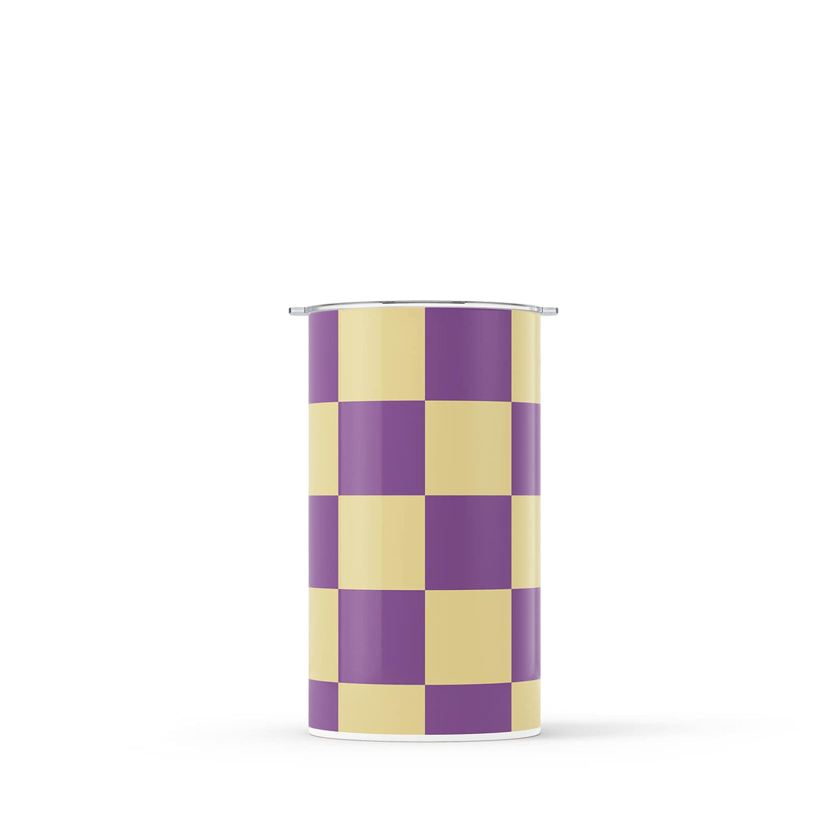 Purple Checkered Double Walled 12oz Cup
