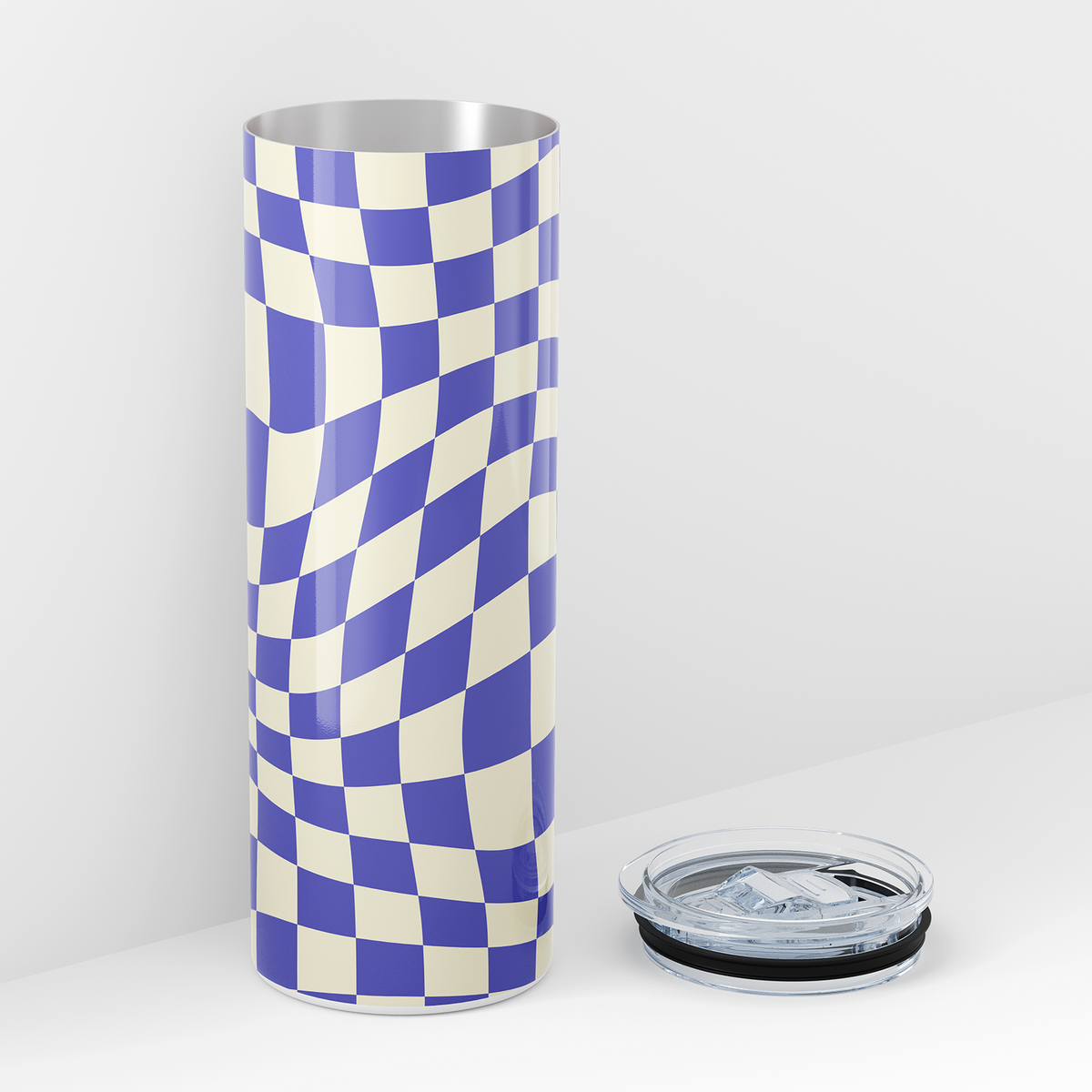 Purple Checkered Double Walled 20oz Tumbler