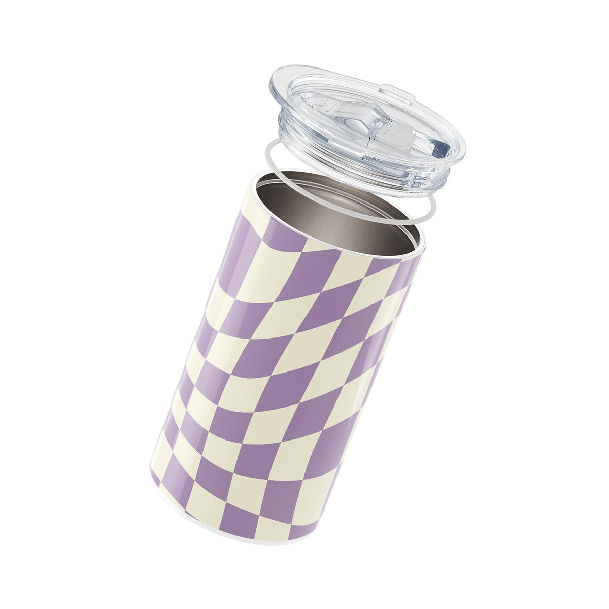 Purple Checkered Insulated 12oz Cup