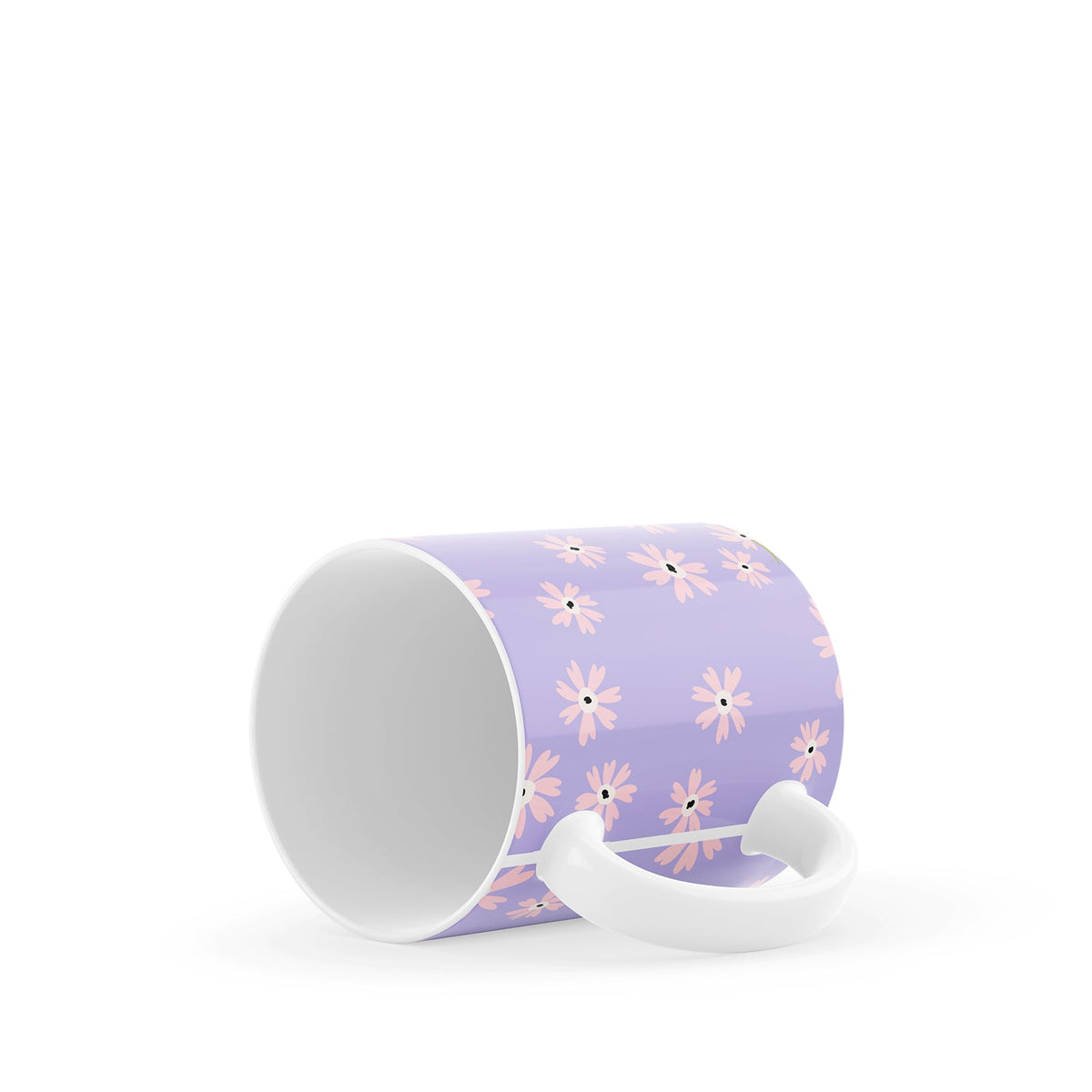 Purple Floral Ceramic Mug