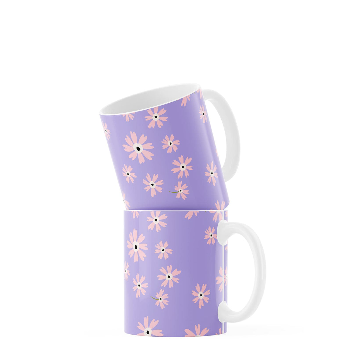 Purple Floral Coffee Mug