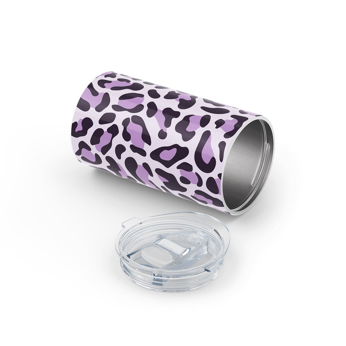 Purple Leopard Print Metal 12oz Tumbler