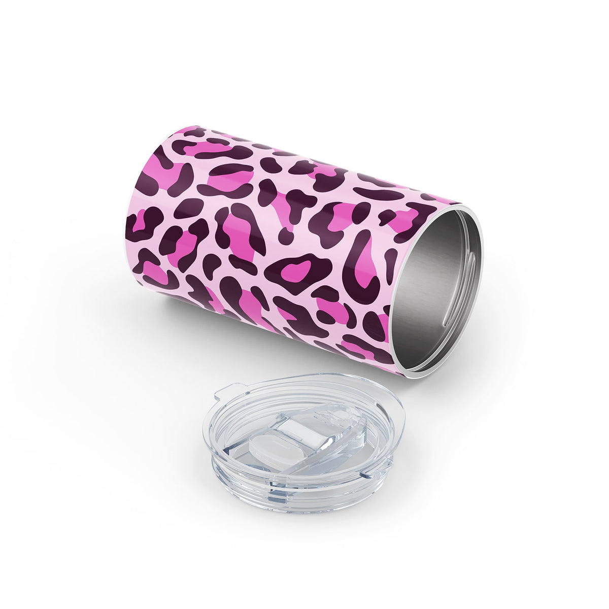 Purple Leopard Print Metal 12oz Tumbler