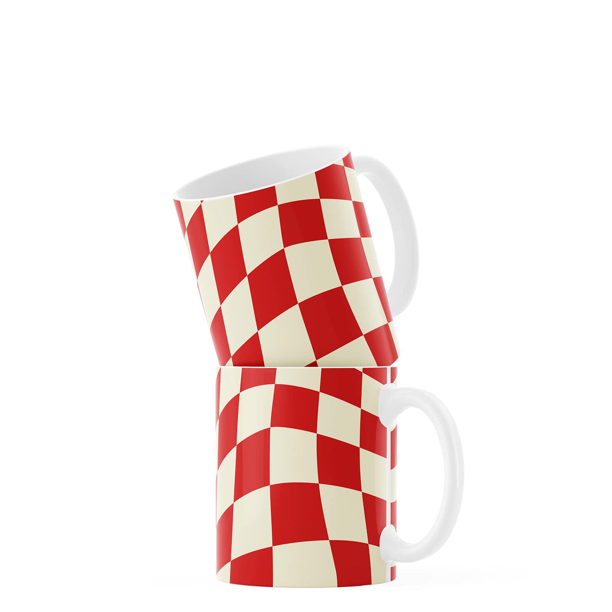 Red  Checkered Coffee Mug