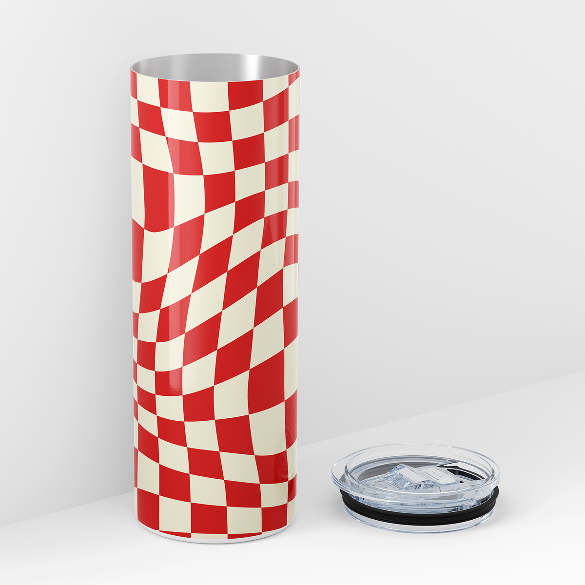 Red Checkered Double Walled 20oz Tumbler
