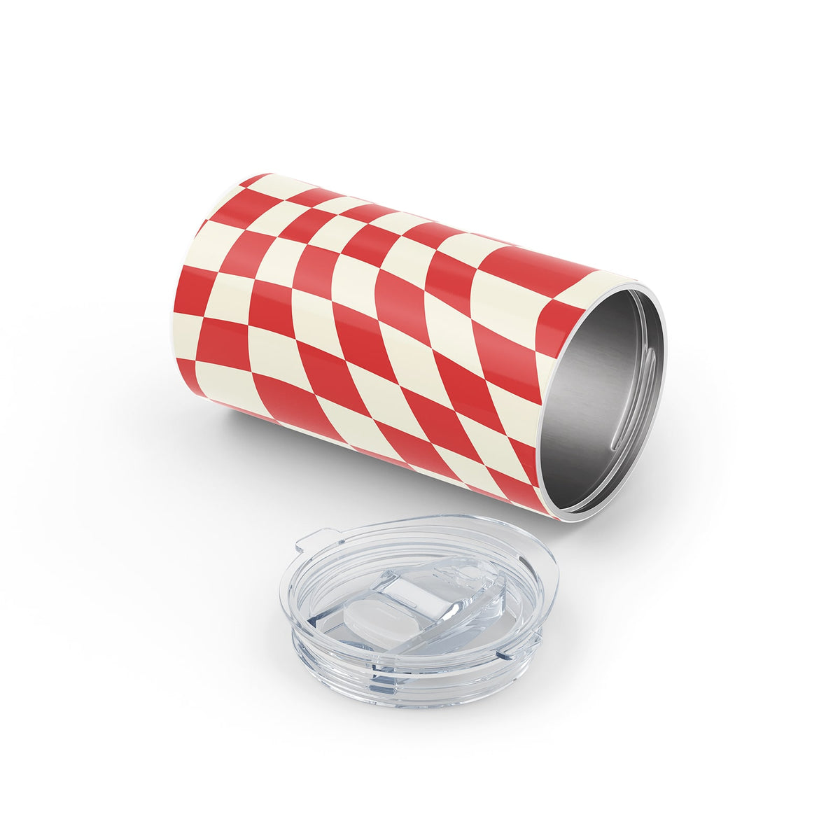 Red Checkered Metal 12oz Tumbler