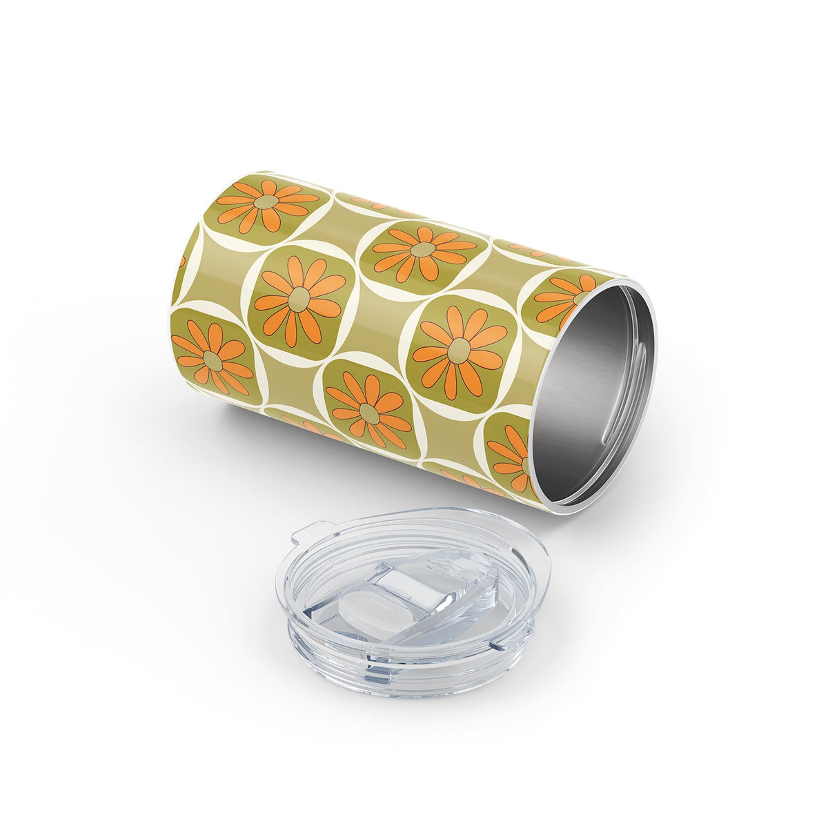 Retro Floral Metal 12oz Tumbler