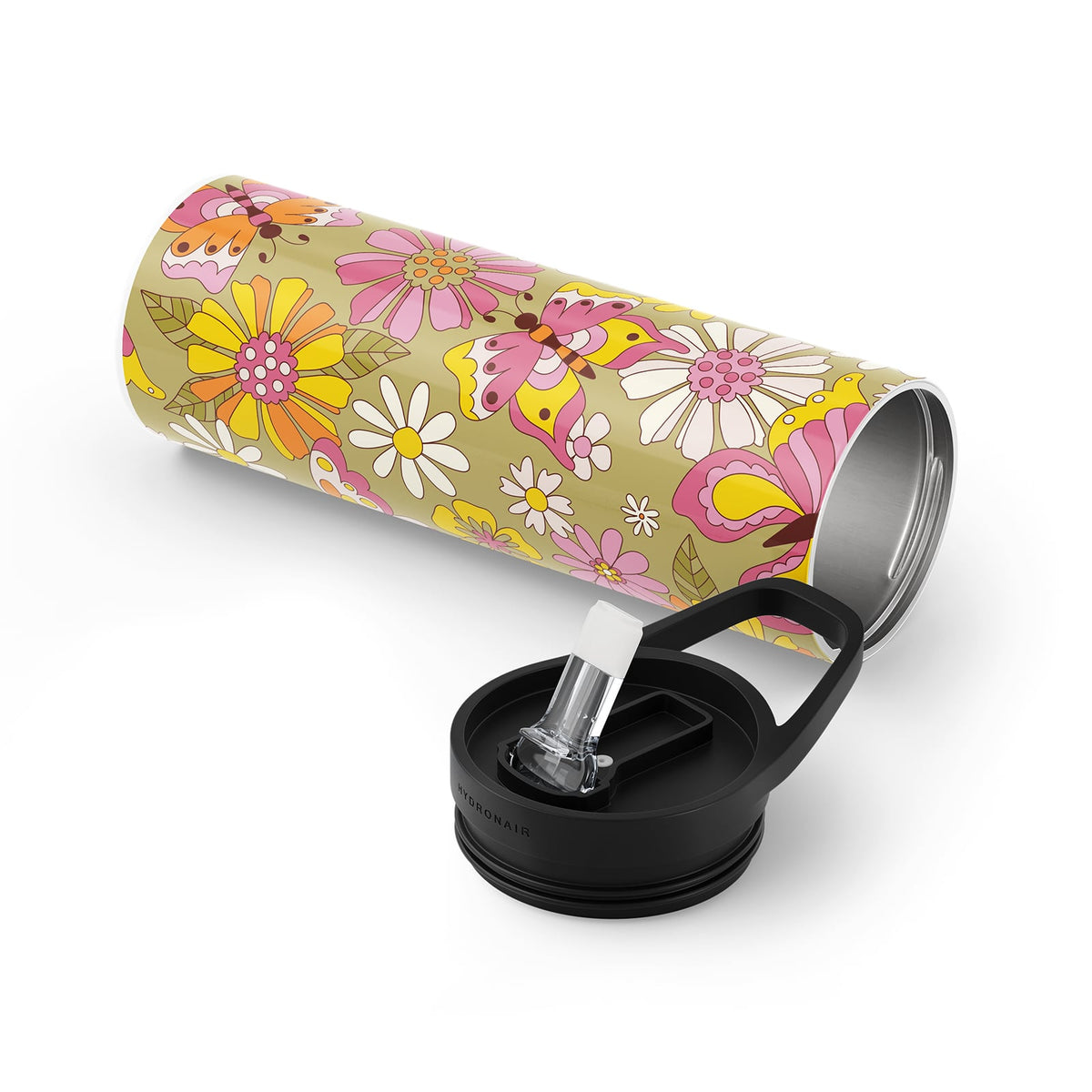 Retro Floral Metal 20oz Tumbler