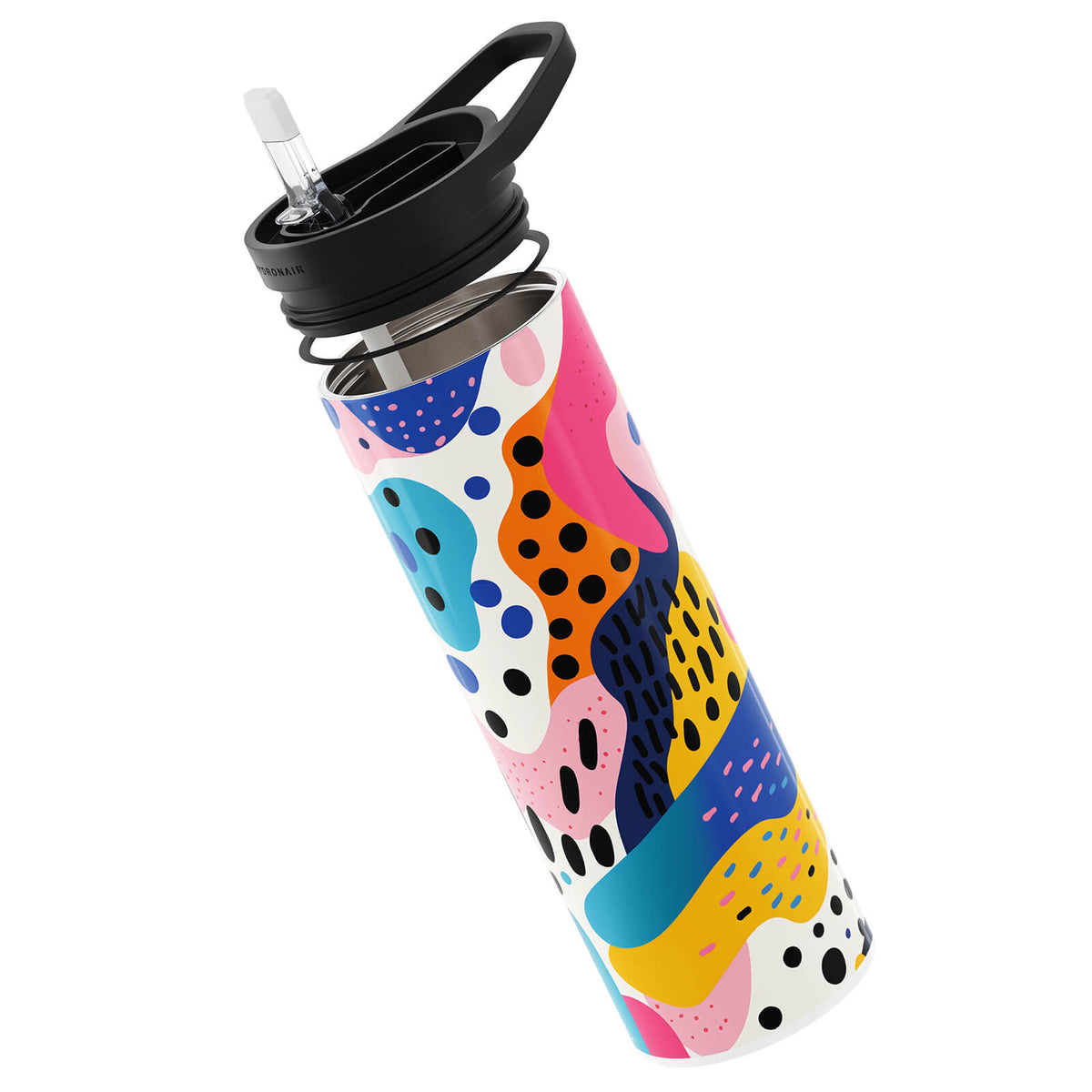 White Abstract 560ml Reusable Bottle By Hydronair