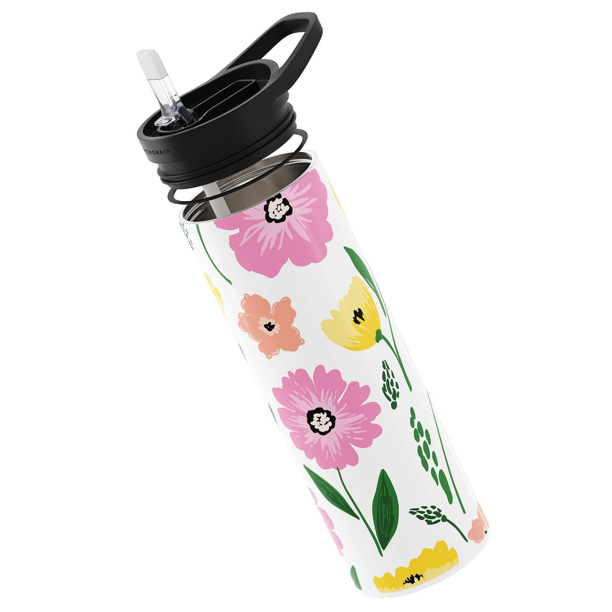 White Floral Double Walled 20oz Bottle