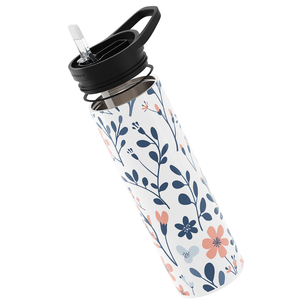 White Floral Double Walled 20oz Bottle