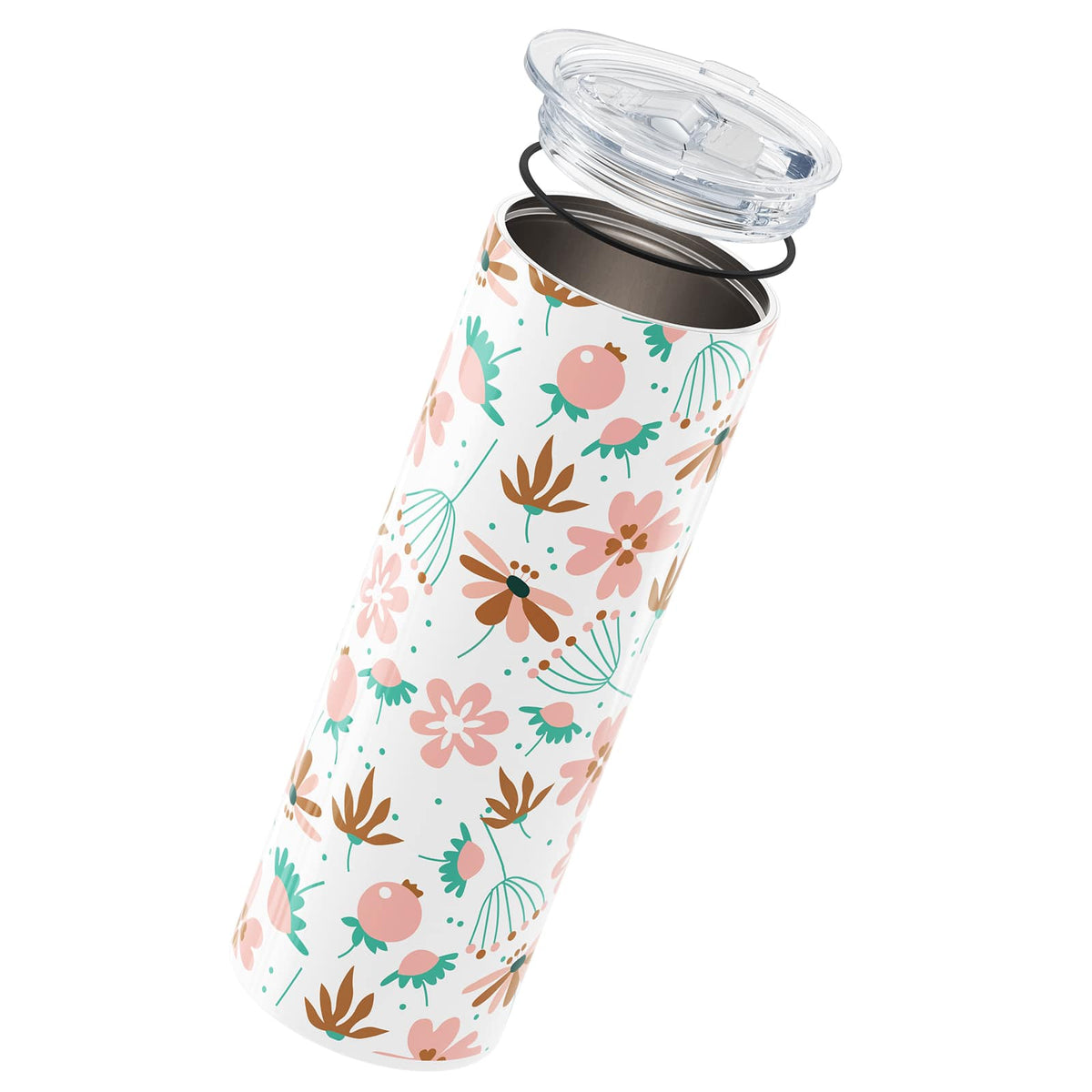 White Floral Insulated 20oz Cup