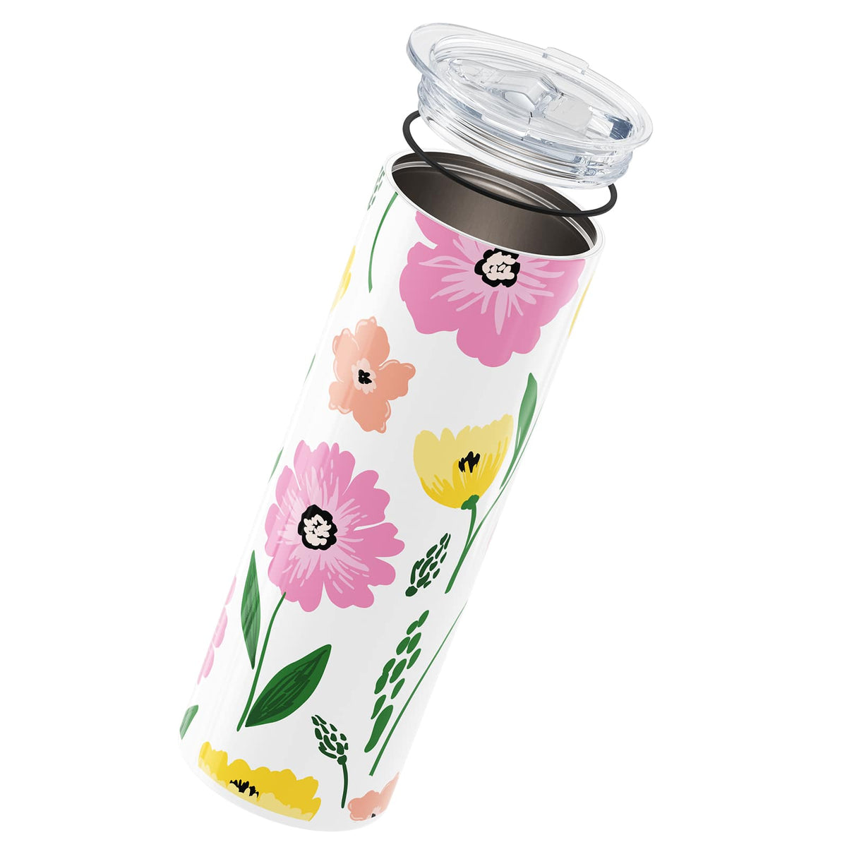 White Floral Insulated 20oz Cup