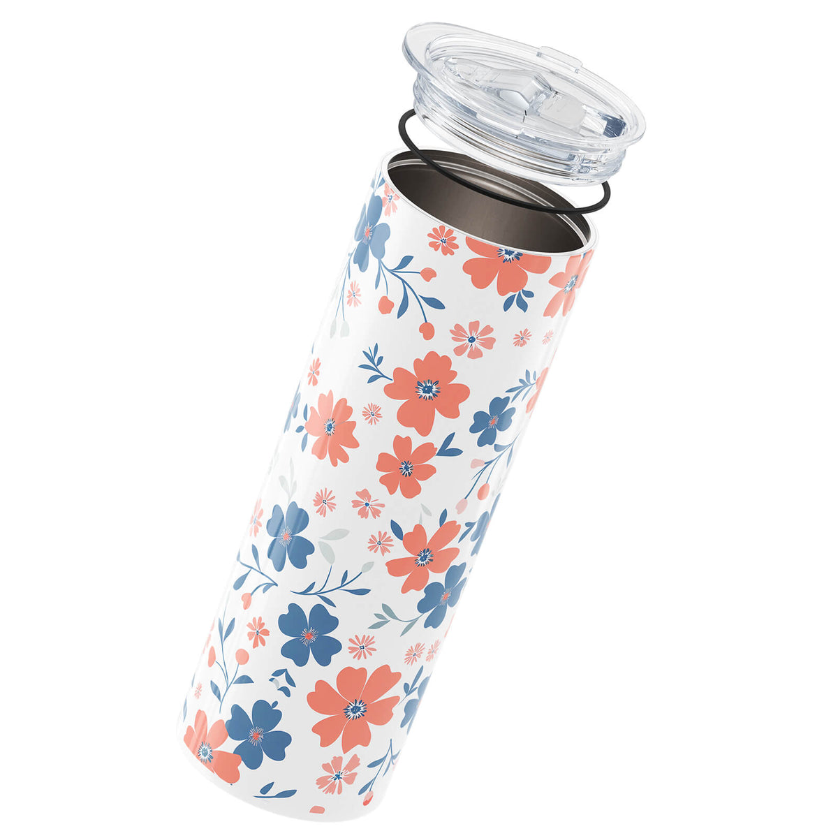 White Floral Insulated 20oz Cup