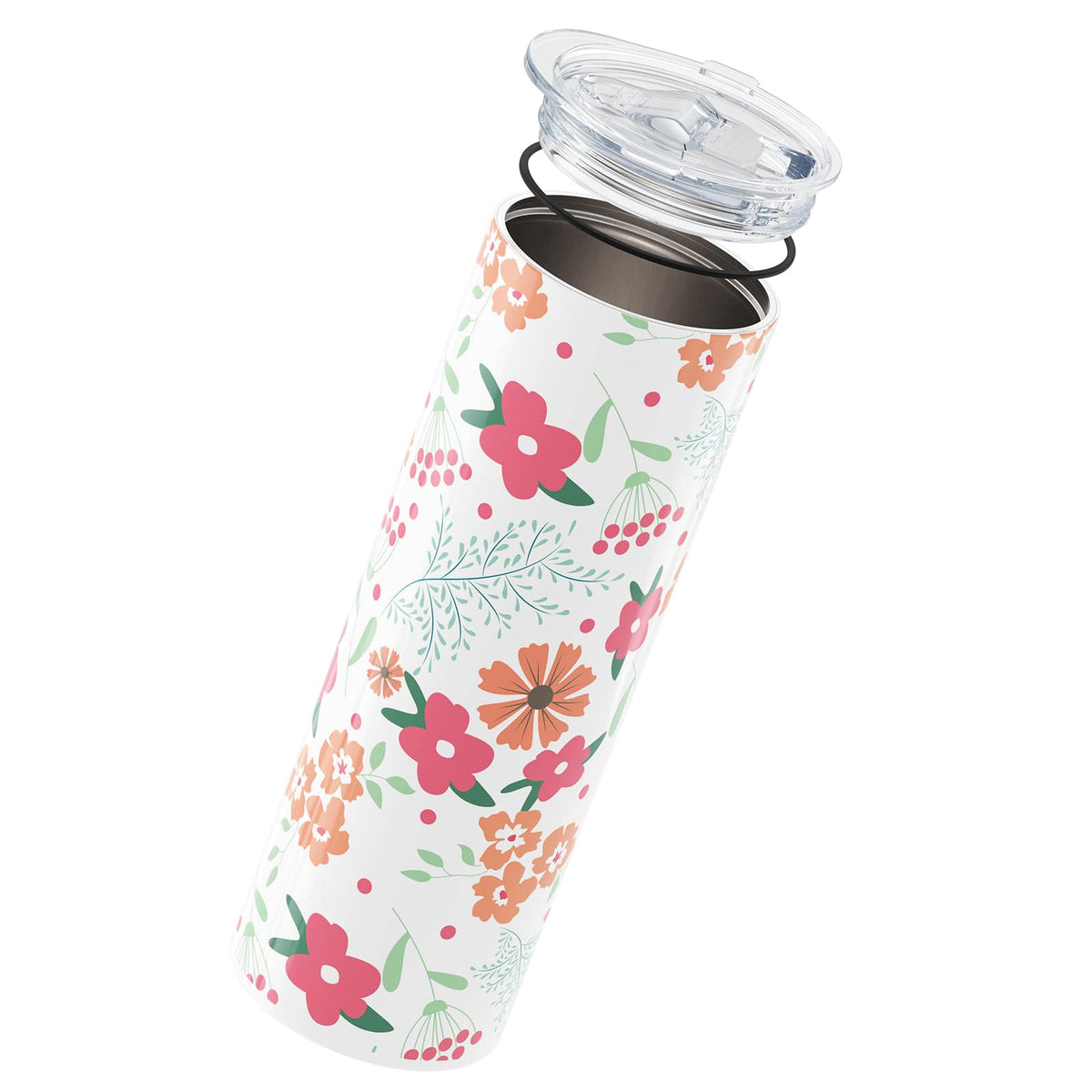 White Floral Insulated 20oz Cup