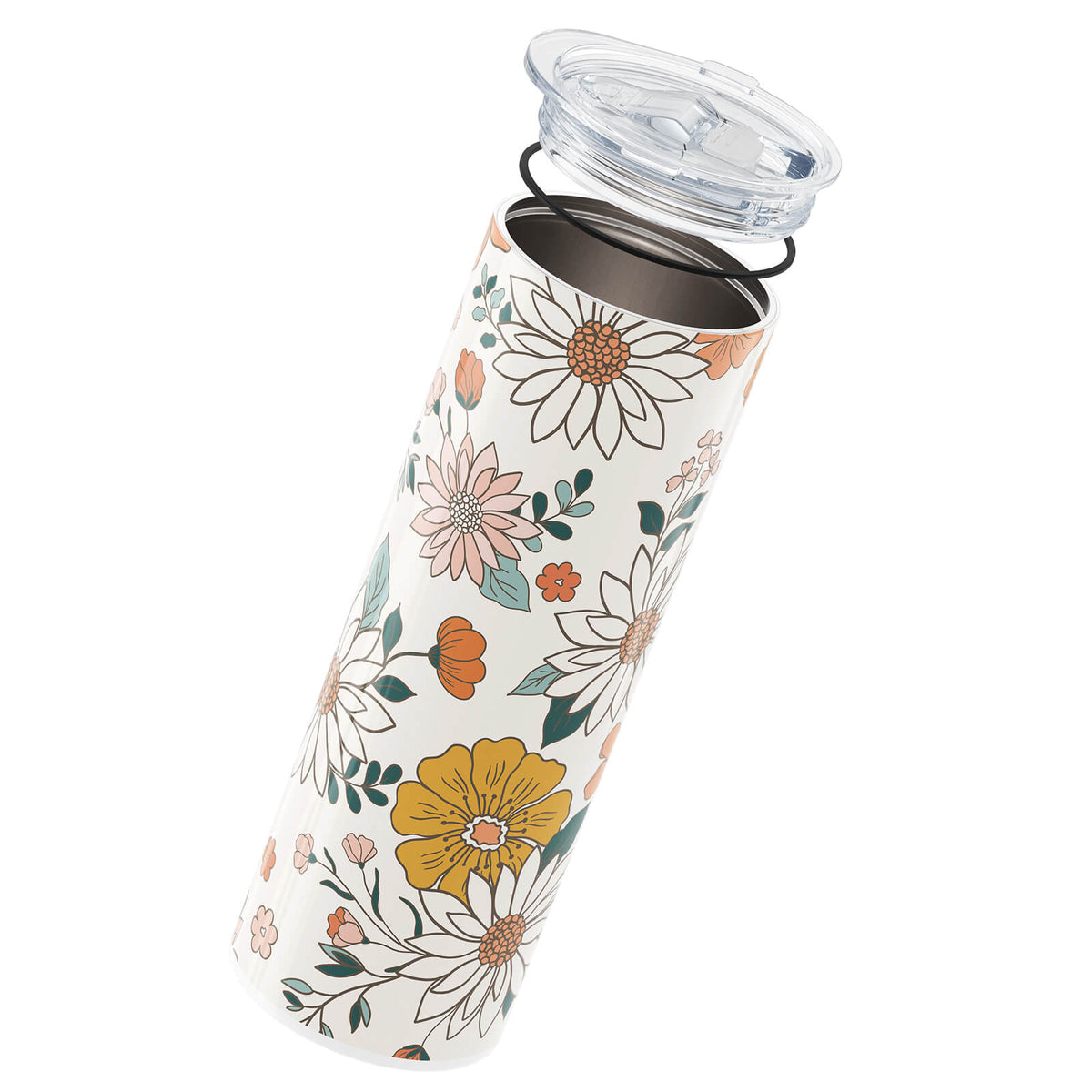 White Floral Insulated 20oz Cup