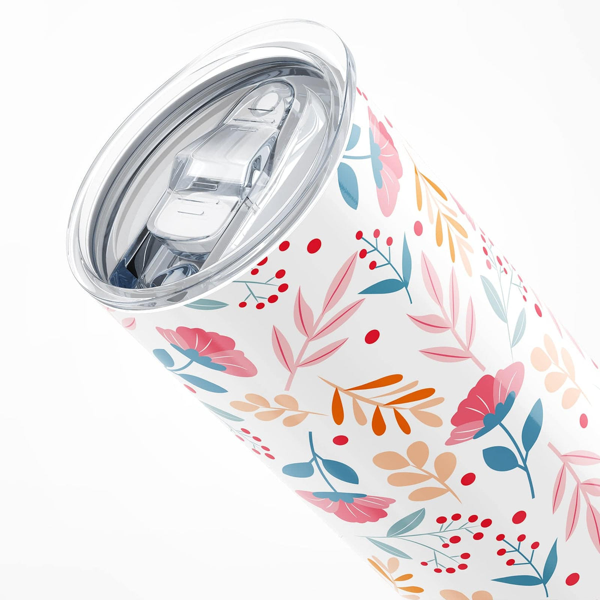 White Floral Insulated 20oz Tumbler