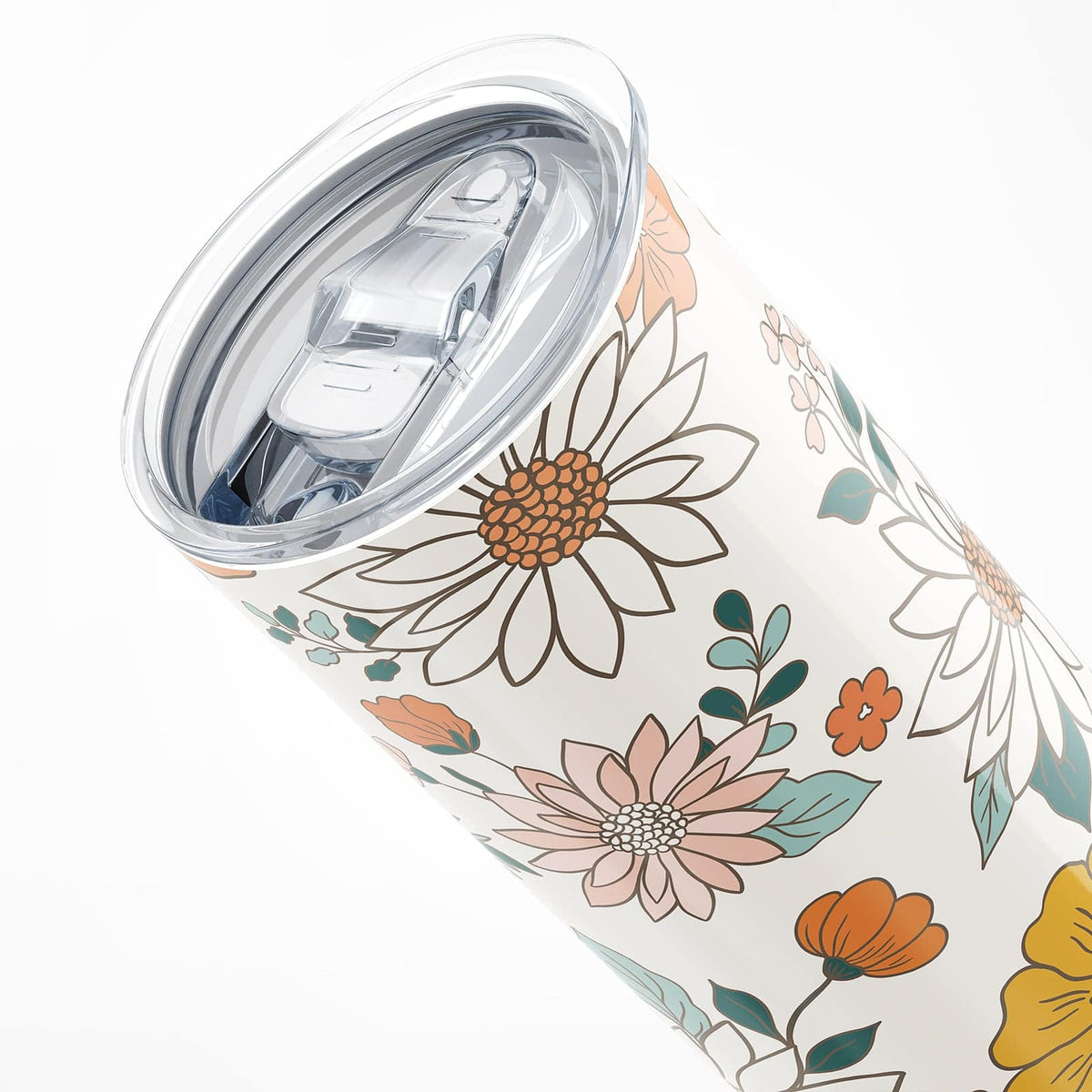 White Floral Insulated 20oz Tumbler