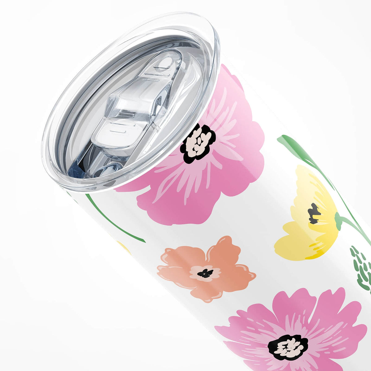 White Floral Insulated 20oz Tumbler