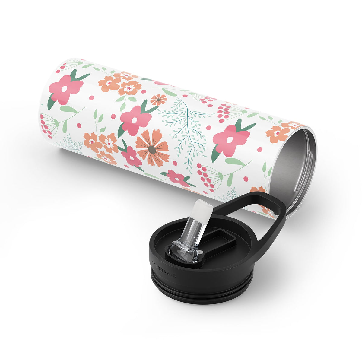 White Floral Metal 20oz Tumbler