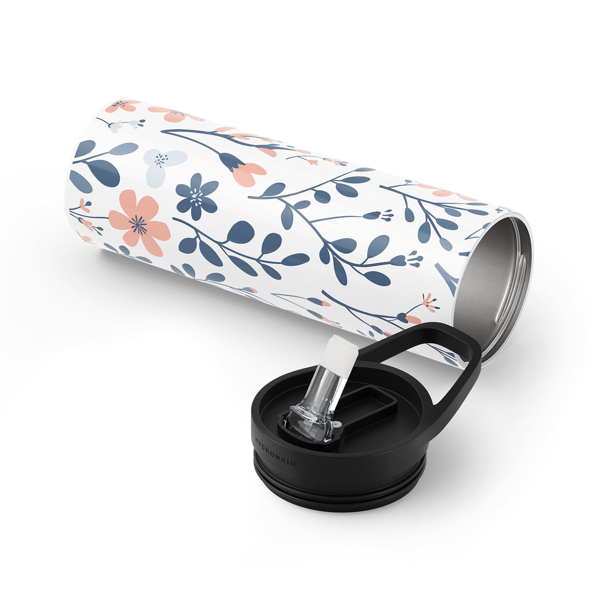 White Floral Metal 20oz Tumbler