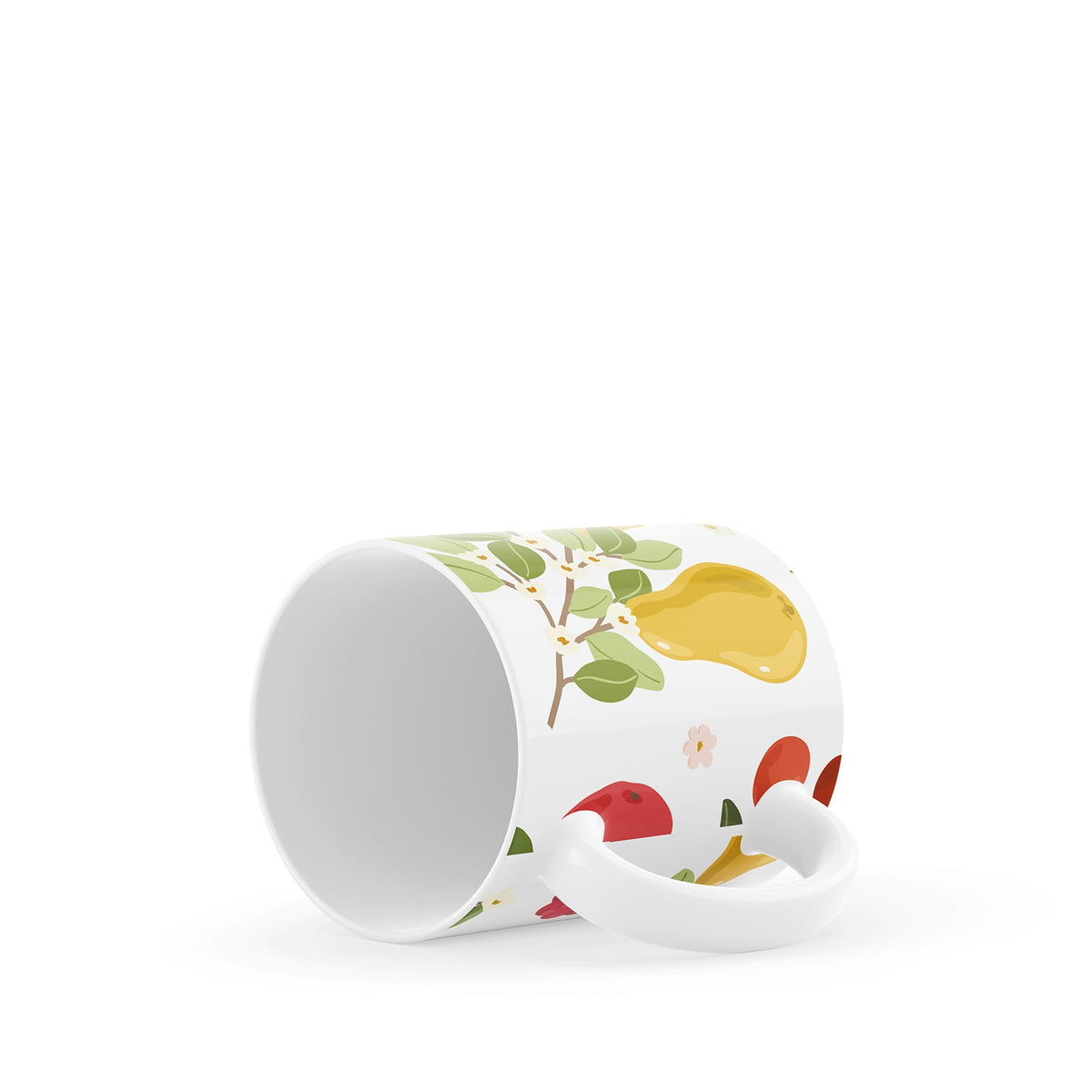 White Fruit Ceramic Mug