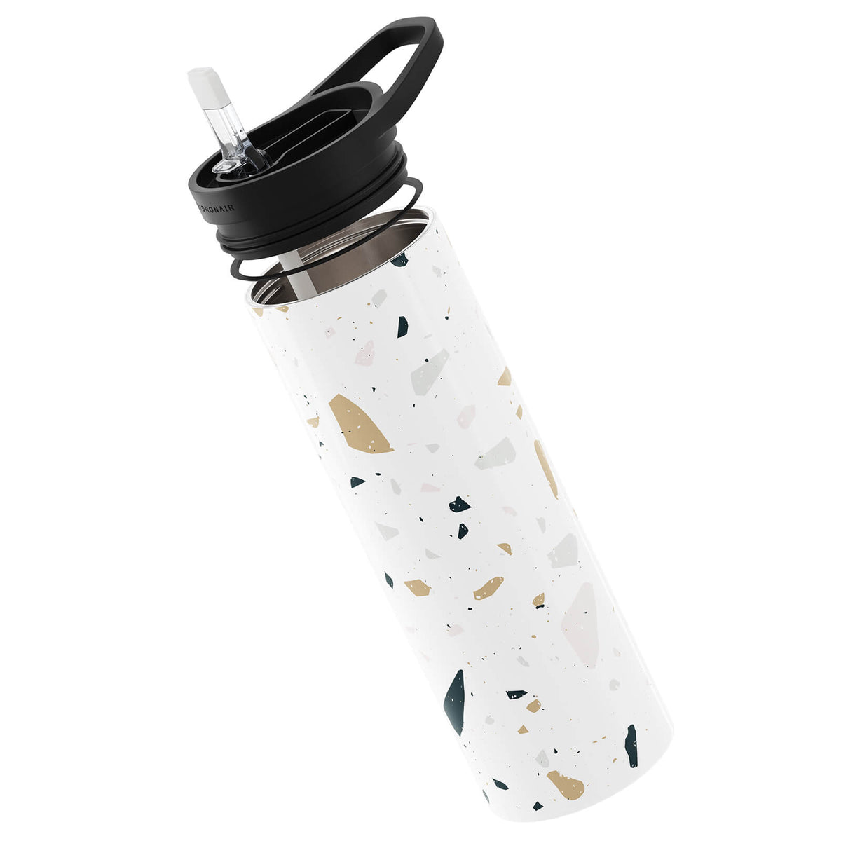 White Terrazzo 560ml Reusable Bottle By Hydronair