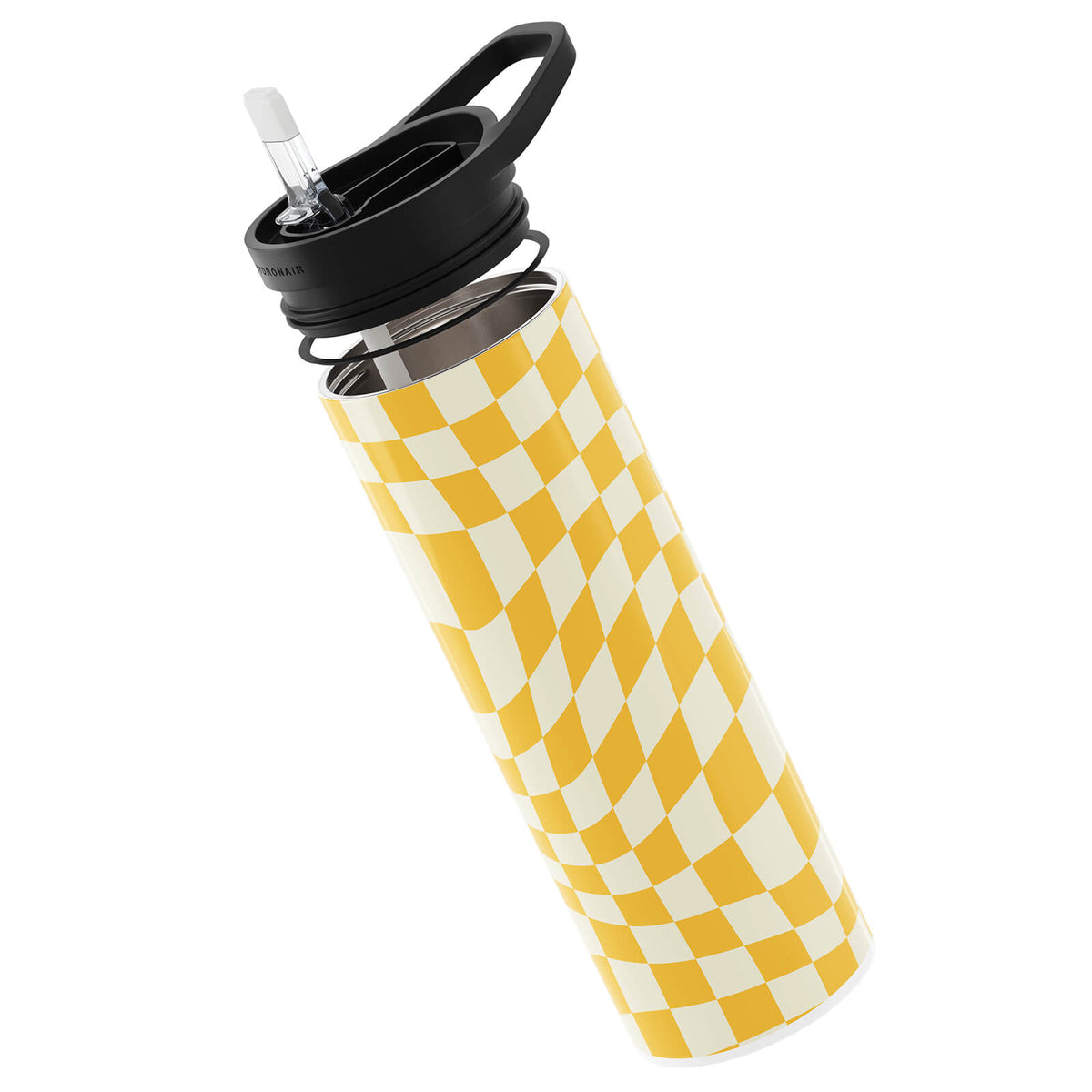 Yellow Checkered 560ml Reusable Bottle By Hydronair