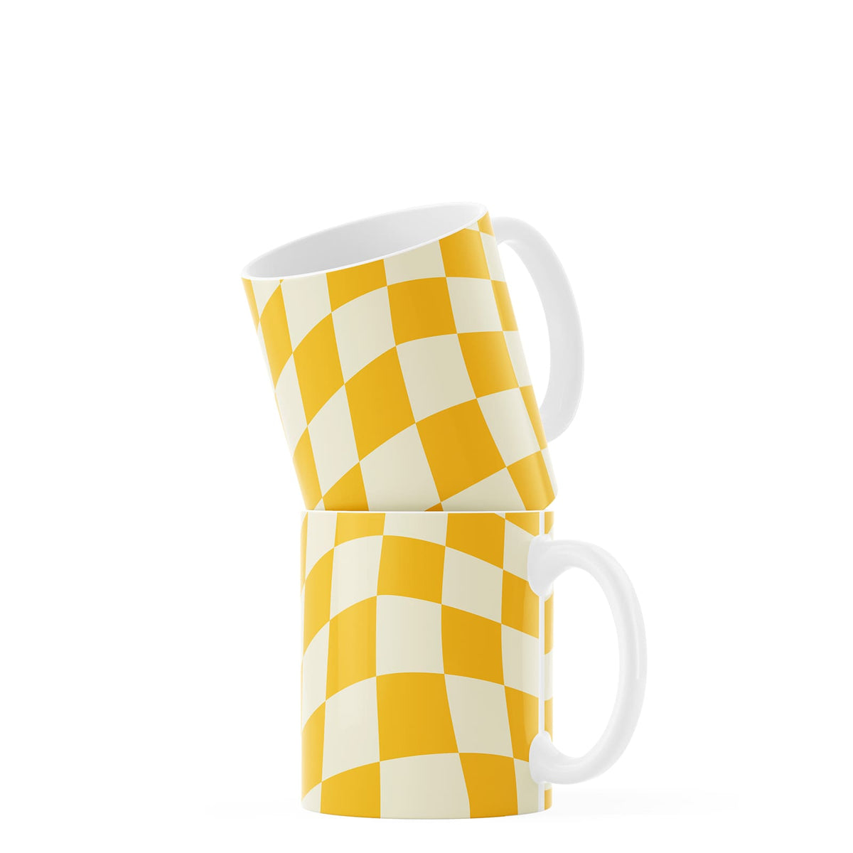Yellow Checkered Coffee Mug 