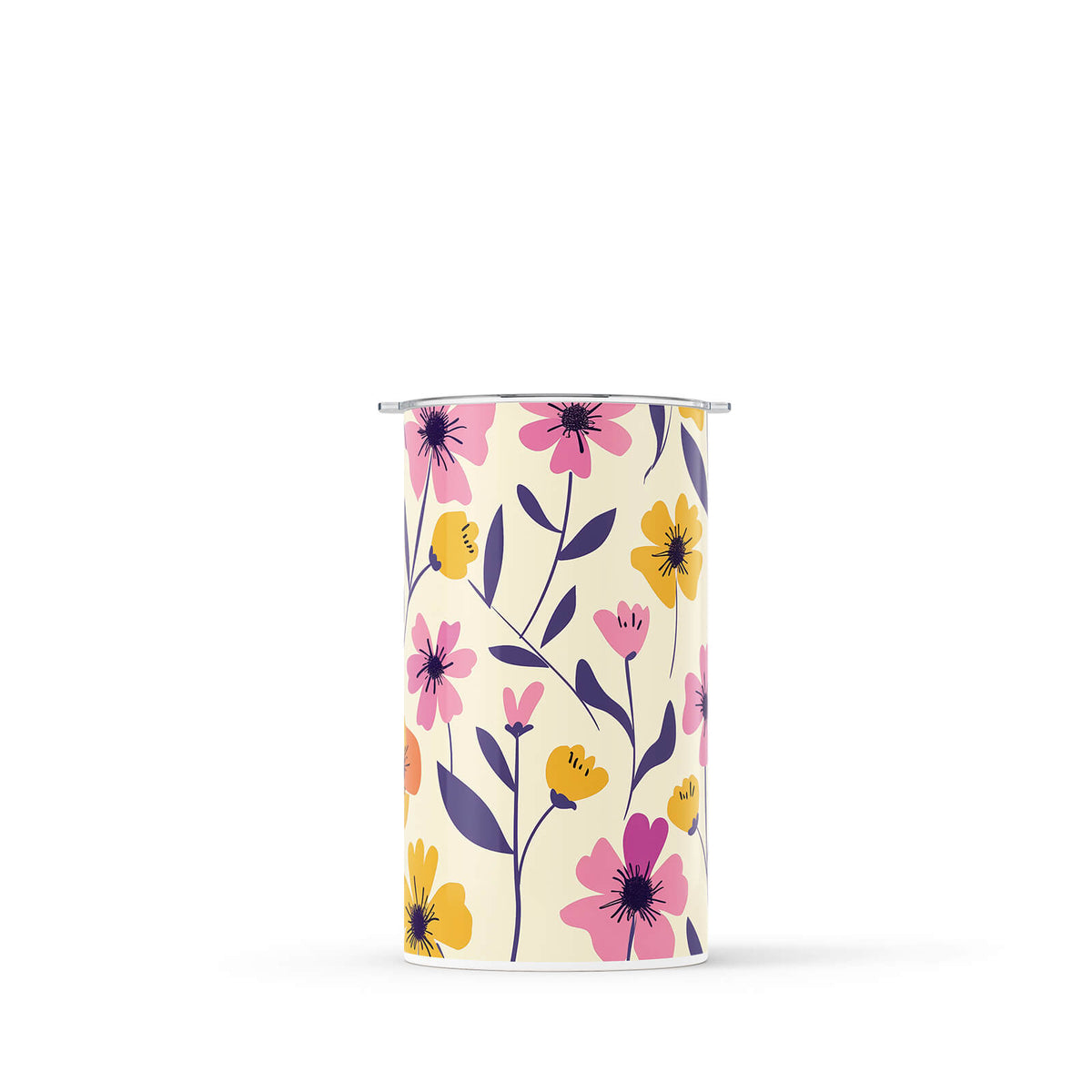 Yellow Floral 340ml Reusable Coffee Cup By Hydronair