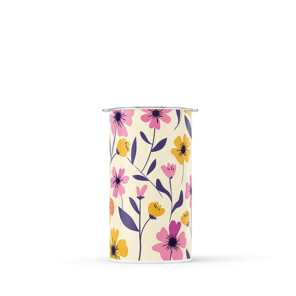 Yellow Floral 340ml Reusable Coffee Cup By Hydronair
