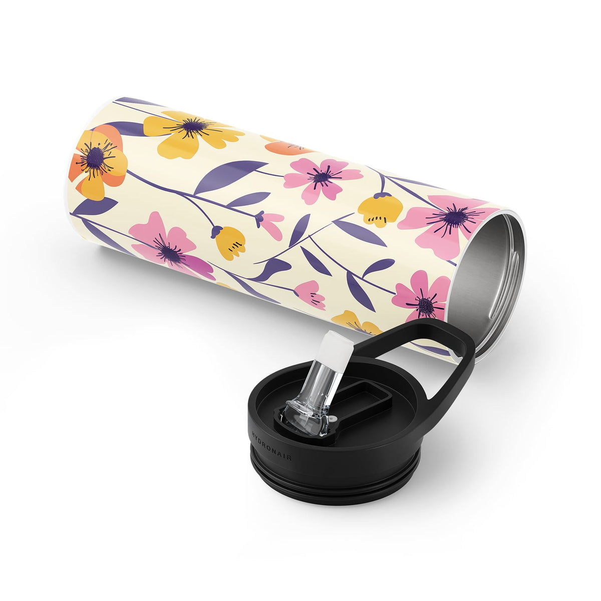 Yellow Floral 560ml Bottle By Hydronair