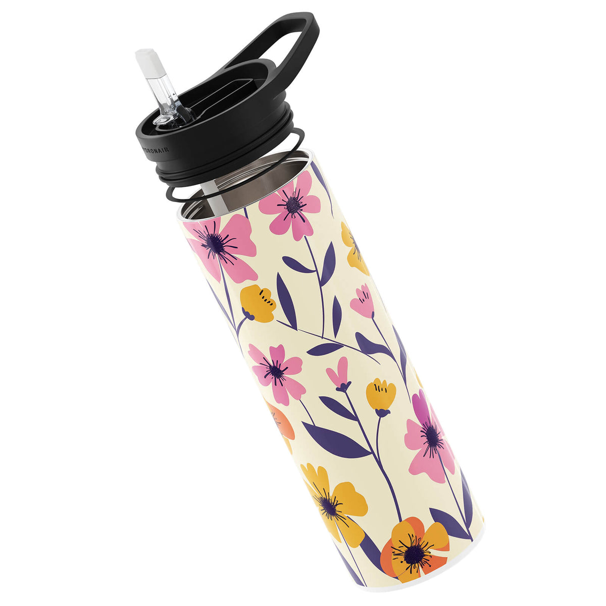 Yellow Floral 560ml Reusable Bottle By Hydronair