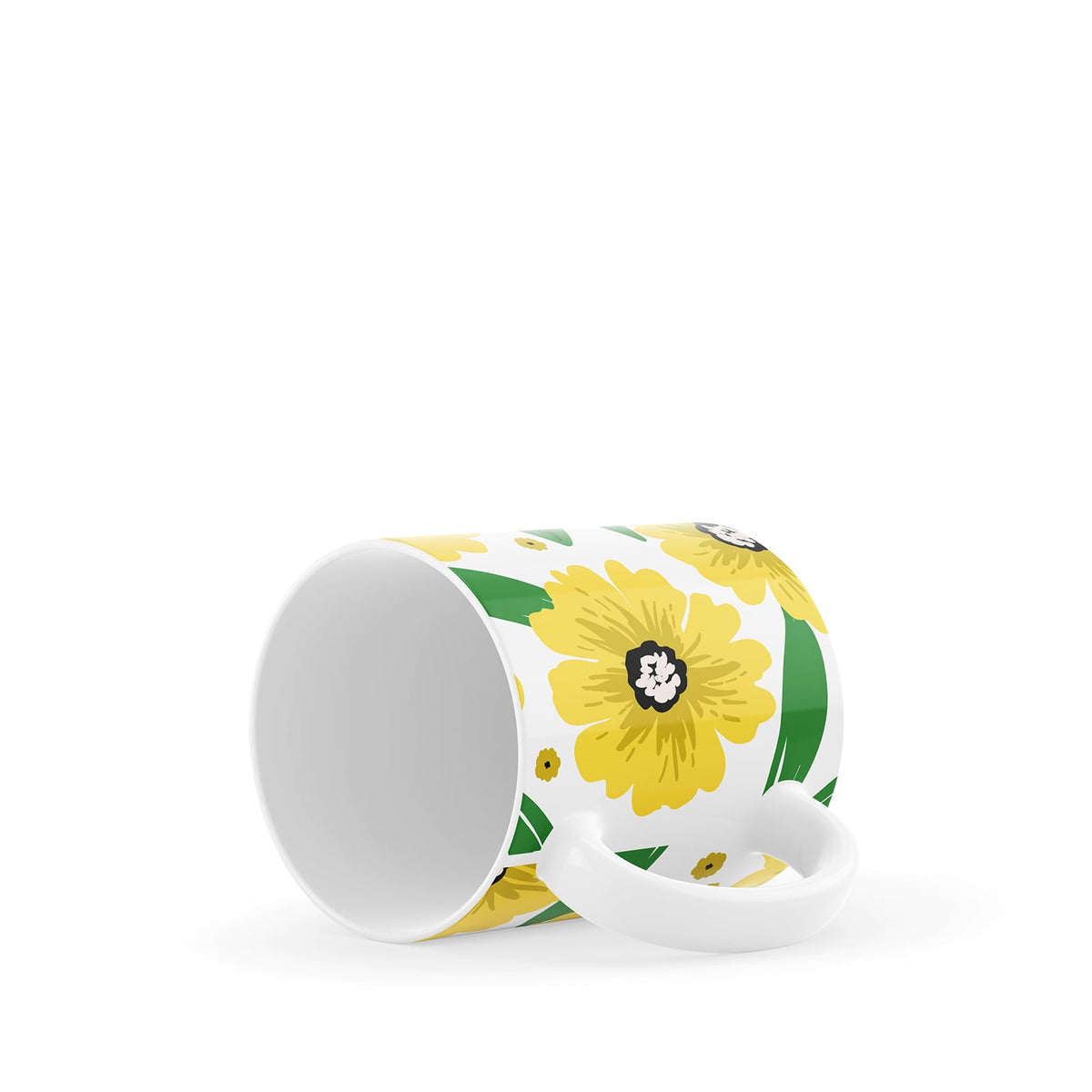 Yellow Floral Ceramic Mug