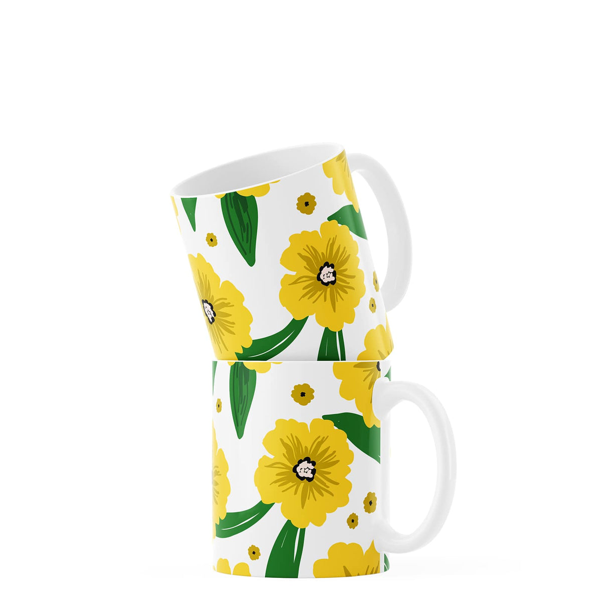 Yellow Floral Coffee Mug
